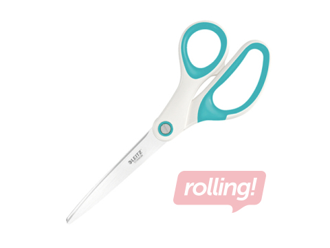 Scissors Leitz WOW, titanium, ice blue, 20.5cm