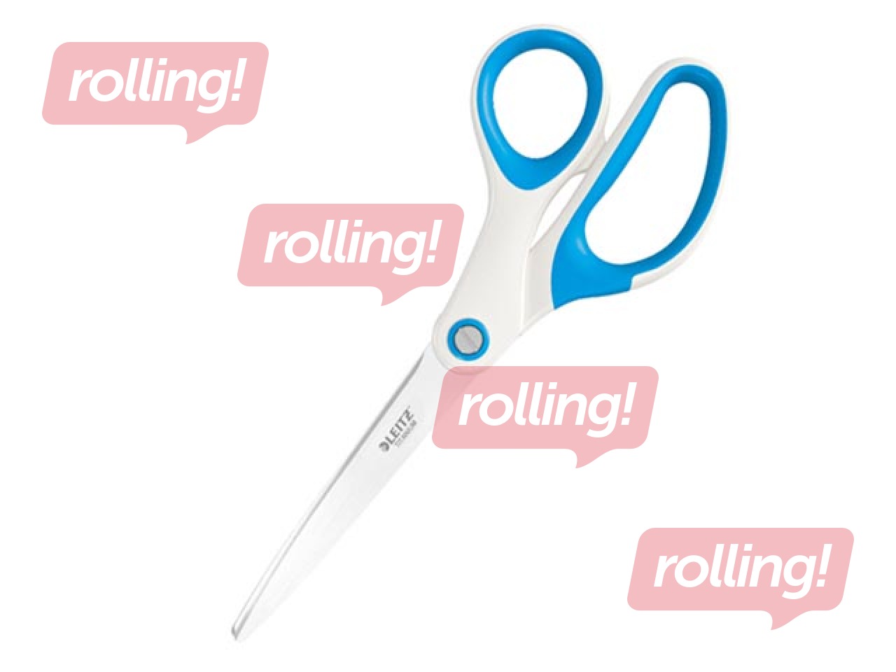 Šķēres Leitz WOW, titāna, zilas, 20.5cm