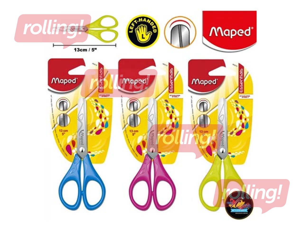 Käärid vasakukäelistele  inimestele MAPED Essentials, 13cm