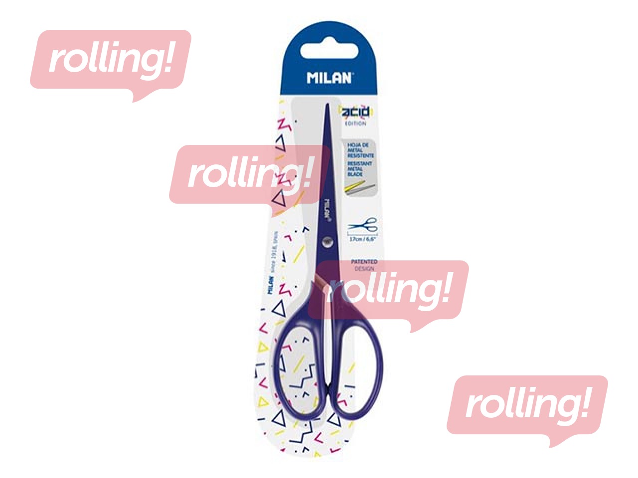 Scissors Milan Acid, blue, 17cm