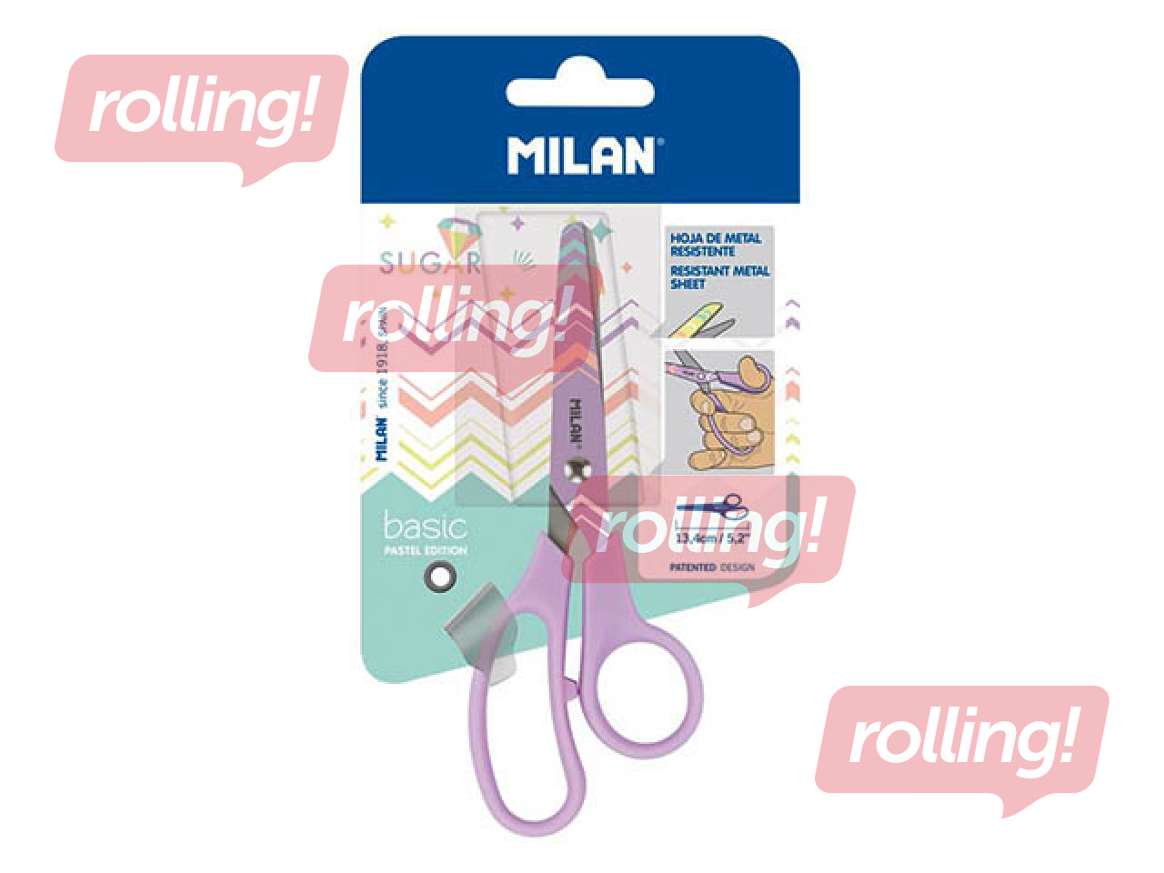 Käärid Milan Basic Pastel, lilla, 13.4cm