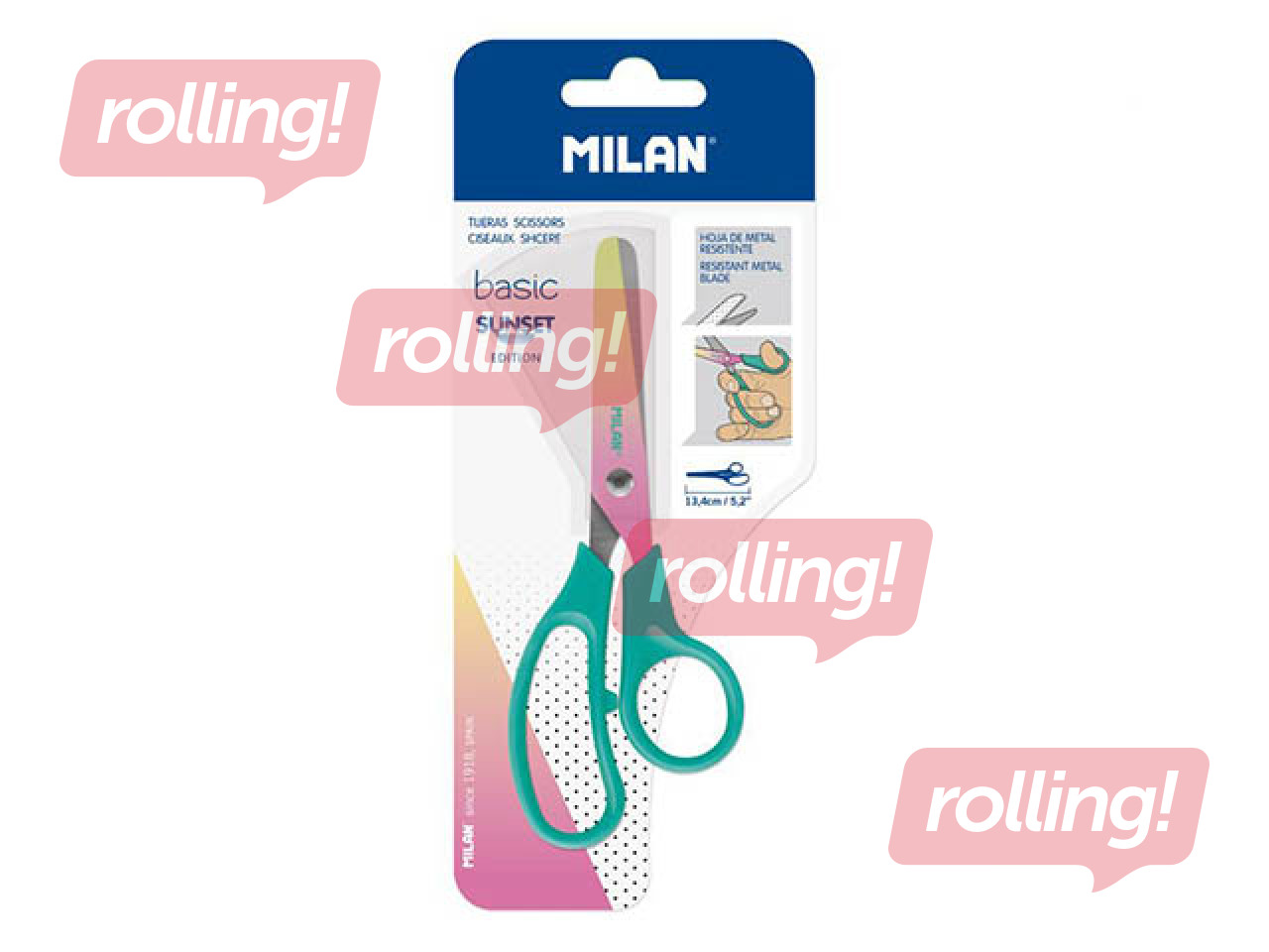 Käärid Milan Sunset, türkiissinine käepide, 13.4cm