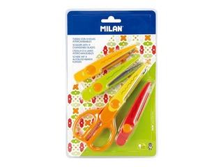 Šķēres bērniem Milan Zig-zag, maināmi asmeņi, 16cm