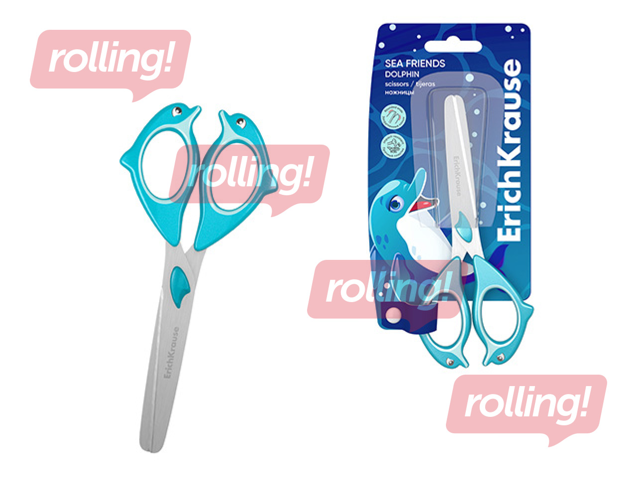 Children's Scissors ErichKrause, Dolphin, 13.5cm