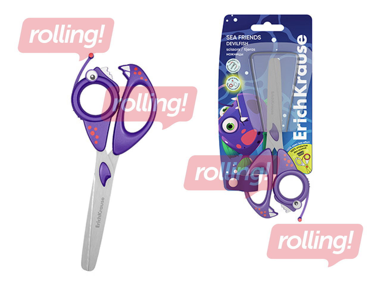 Children's Scissors ErichKrause, Devilfish, 14.5cm