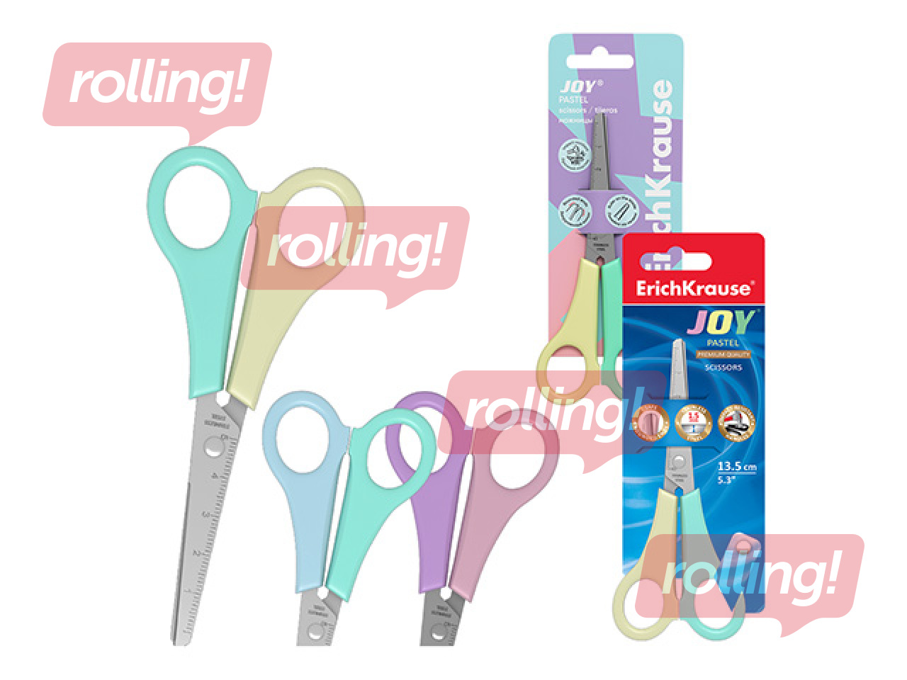 Laste käärid ErichKrause, JOY Pastel, 13.5cm