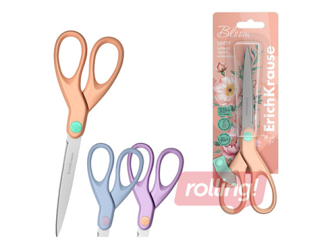 Scissors ErichKrause, Unity Pastel Bloom, orange, 18cm