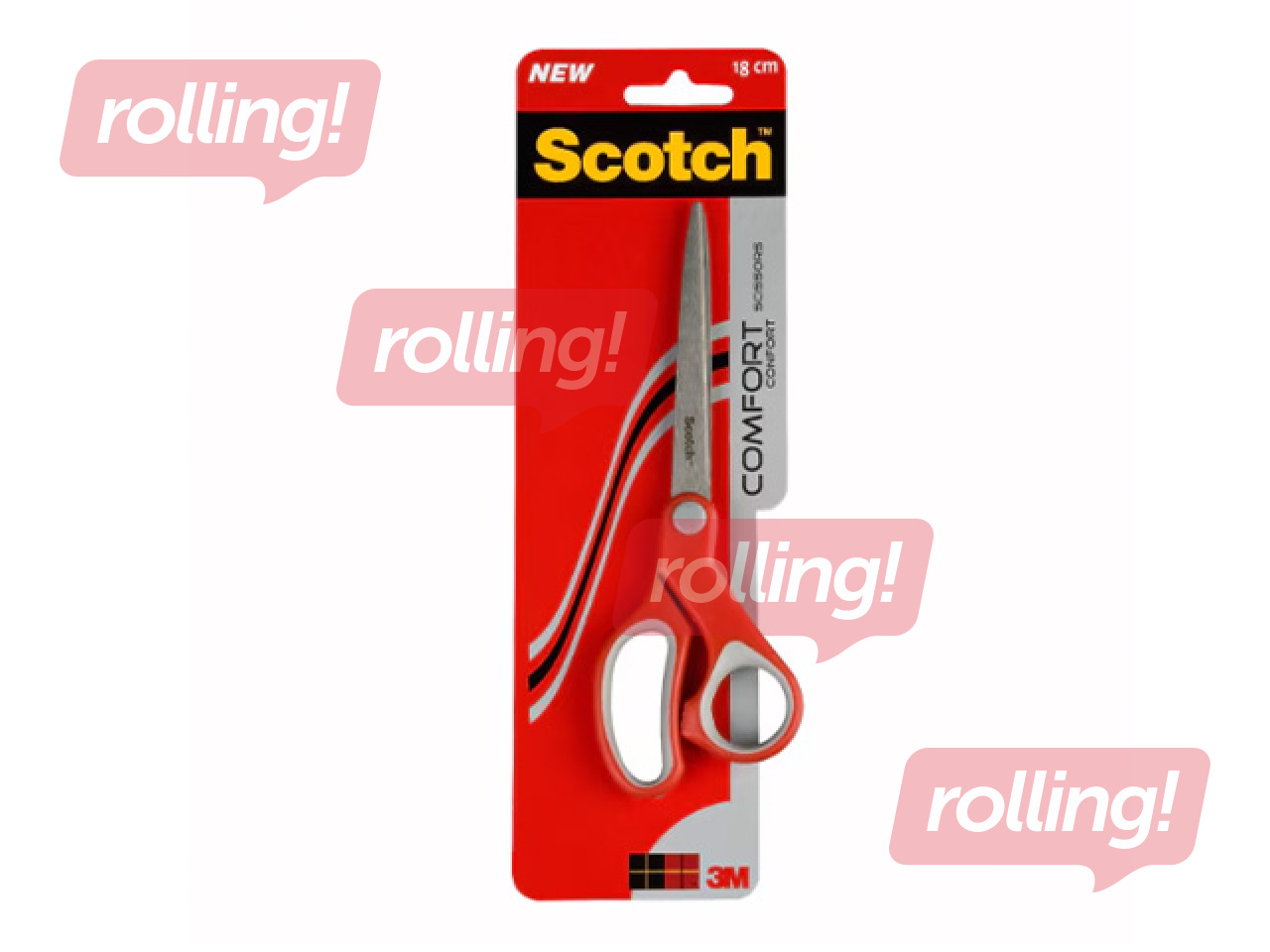 Šķēres Scotch Comfort, 20 cm, sarkanas