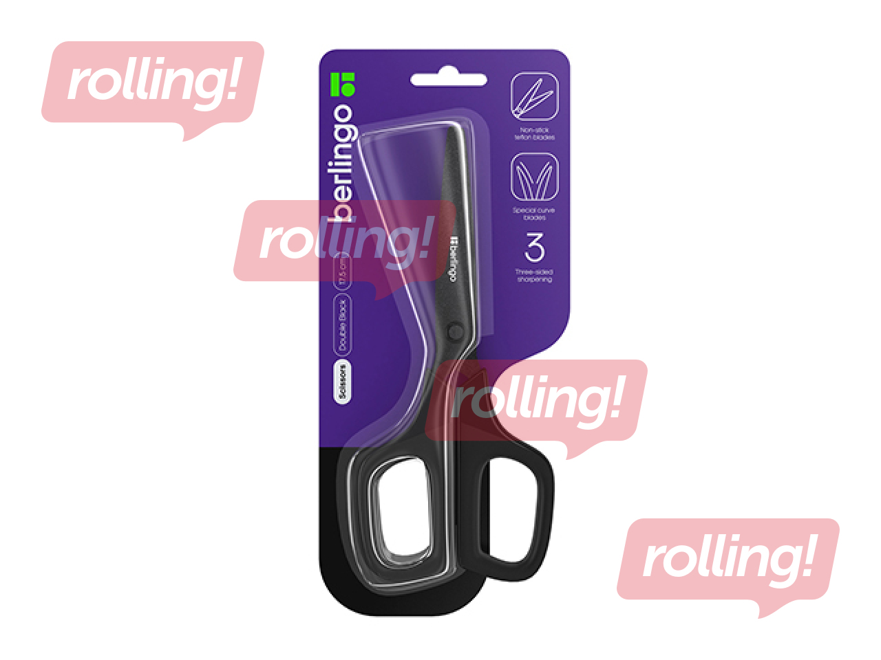 Scissors Berlingo, 17.5cm, teflon, black