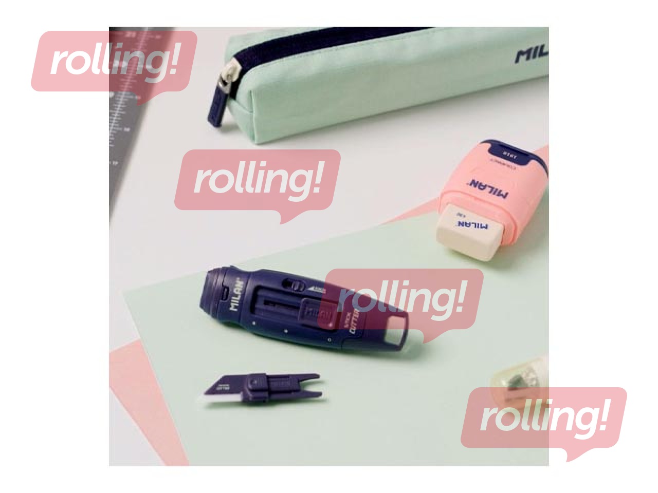 Blade cutter Milan, Stick, with ceramic blade, navy blue