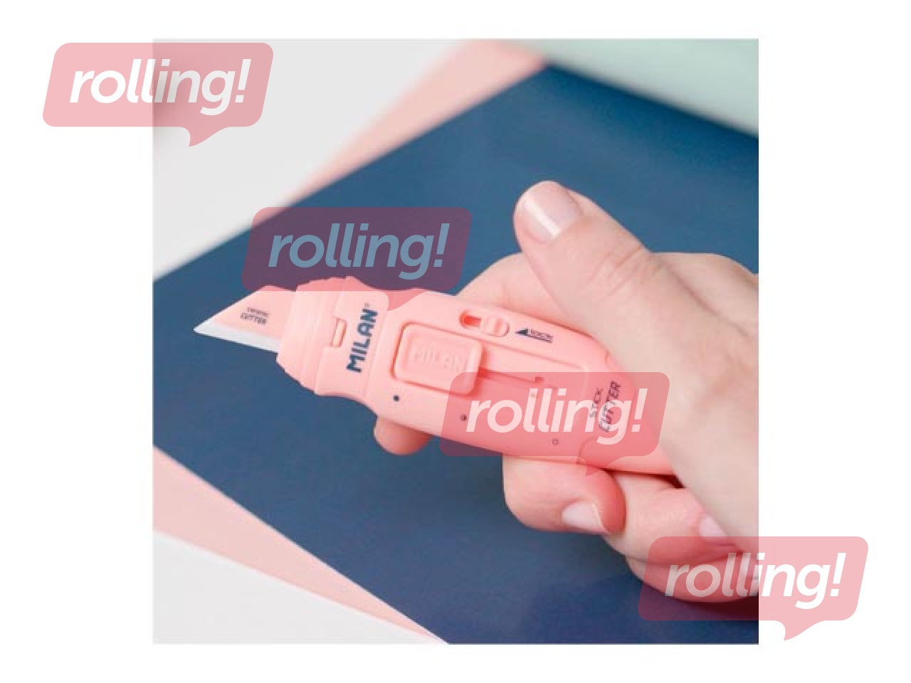 Blade cutter Milan, Stick, with ceramic blade, pink