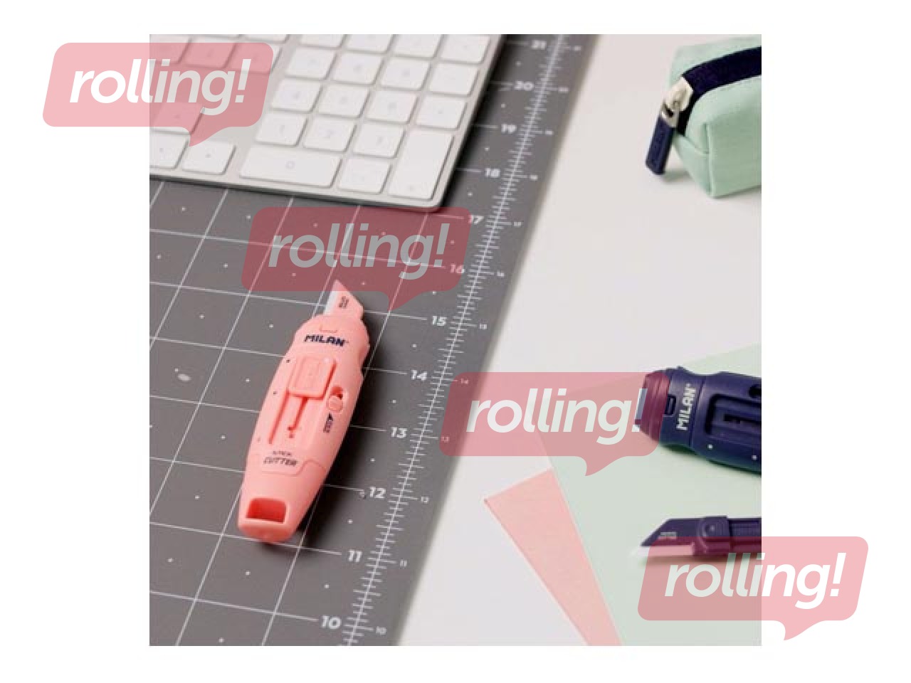 Blade cutter Milan, Stick, with ceramic blade, pink