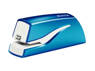 Electric Stapler Leitz WOW, 10 sheets, battery operated, blue metallic
