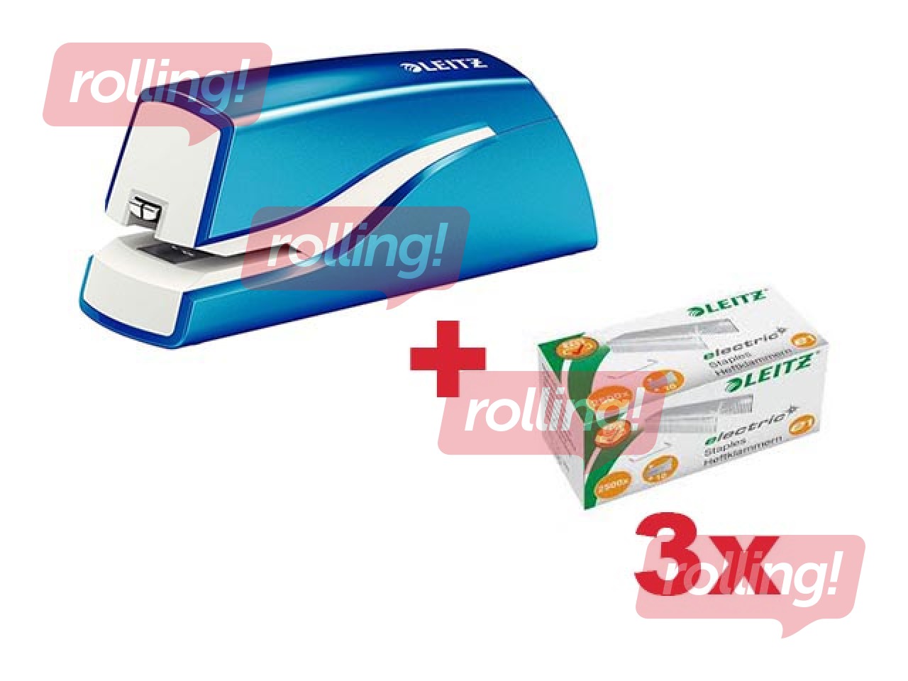 Elekriline klammerdaja Leitz WOW, 10 lehte, sinine metallik