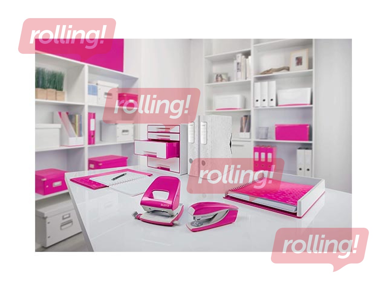 Stapler Leitz 5502 WOW, 30 sheets, pink