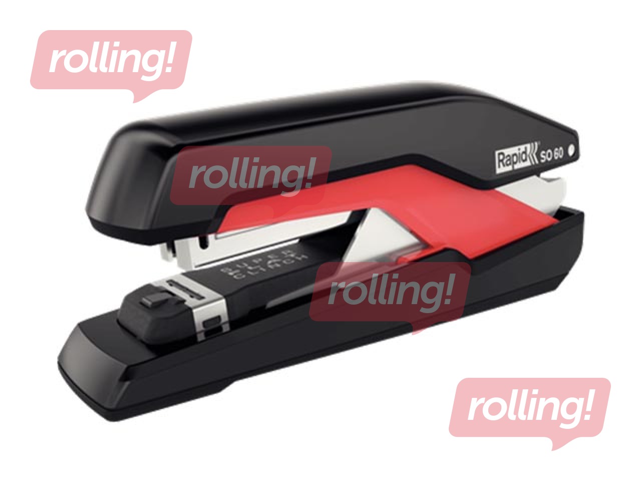 Klammerdaja Rapid SO60 Omnipress Super flatclinch, 60 lehte, must/punane