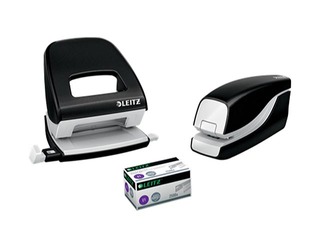 Skavotājs elektriskais Leitz WOW, darbināms ar baterijām, melns