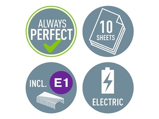 Skavotājs elektriskais Leitz WOW, darbināms ar baterijām, melns