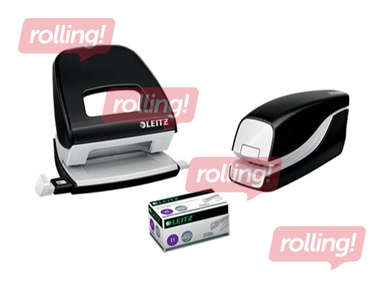 Stapler electric Leitz WOW, battery operated, black