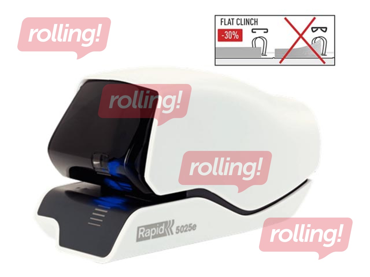 Electic stapler Rapid 5025e, FlatClinch, 25 sheets, white