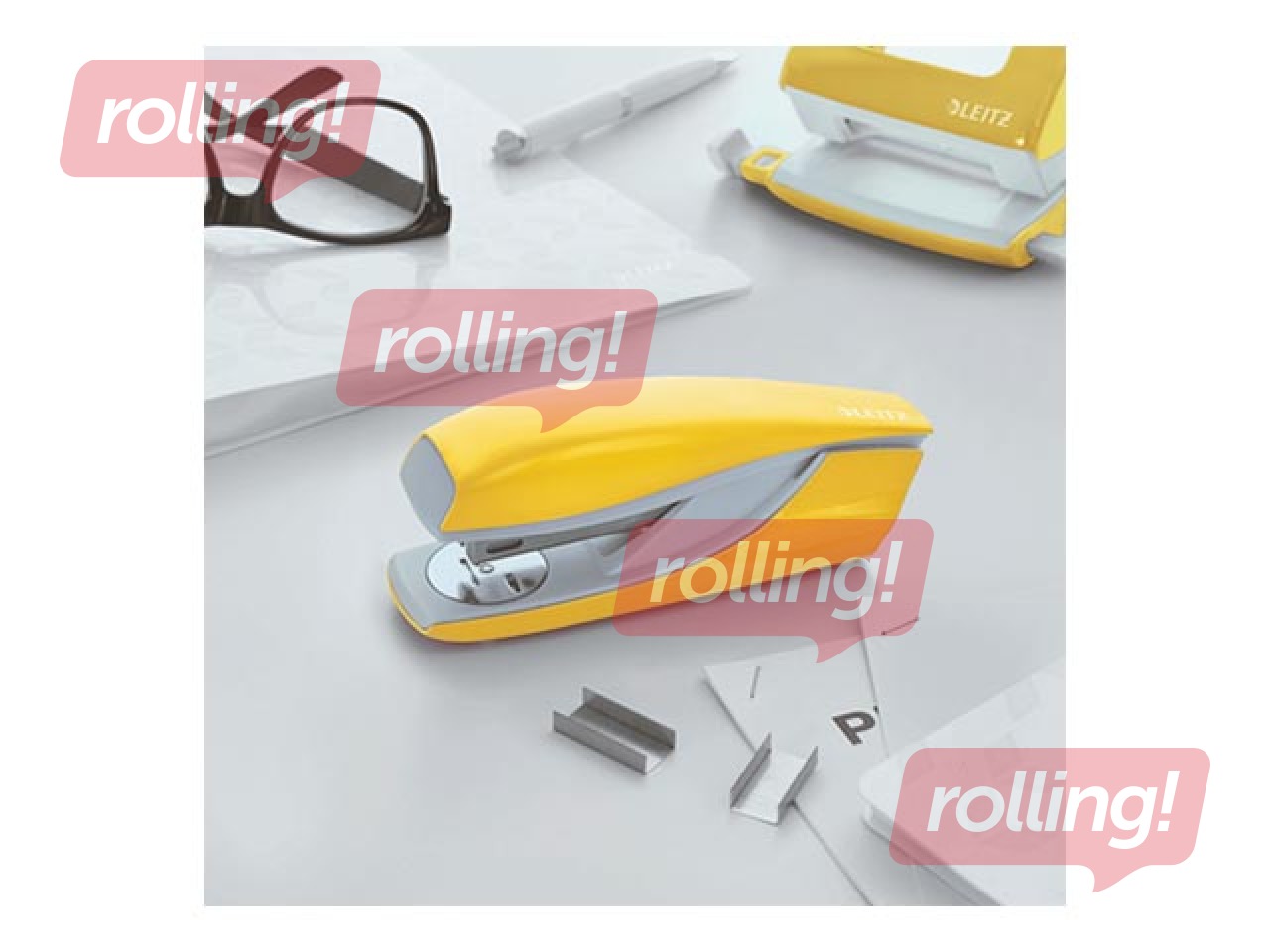 Stapler Leitz 5502 WOW, Metal, 30l, yellow