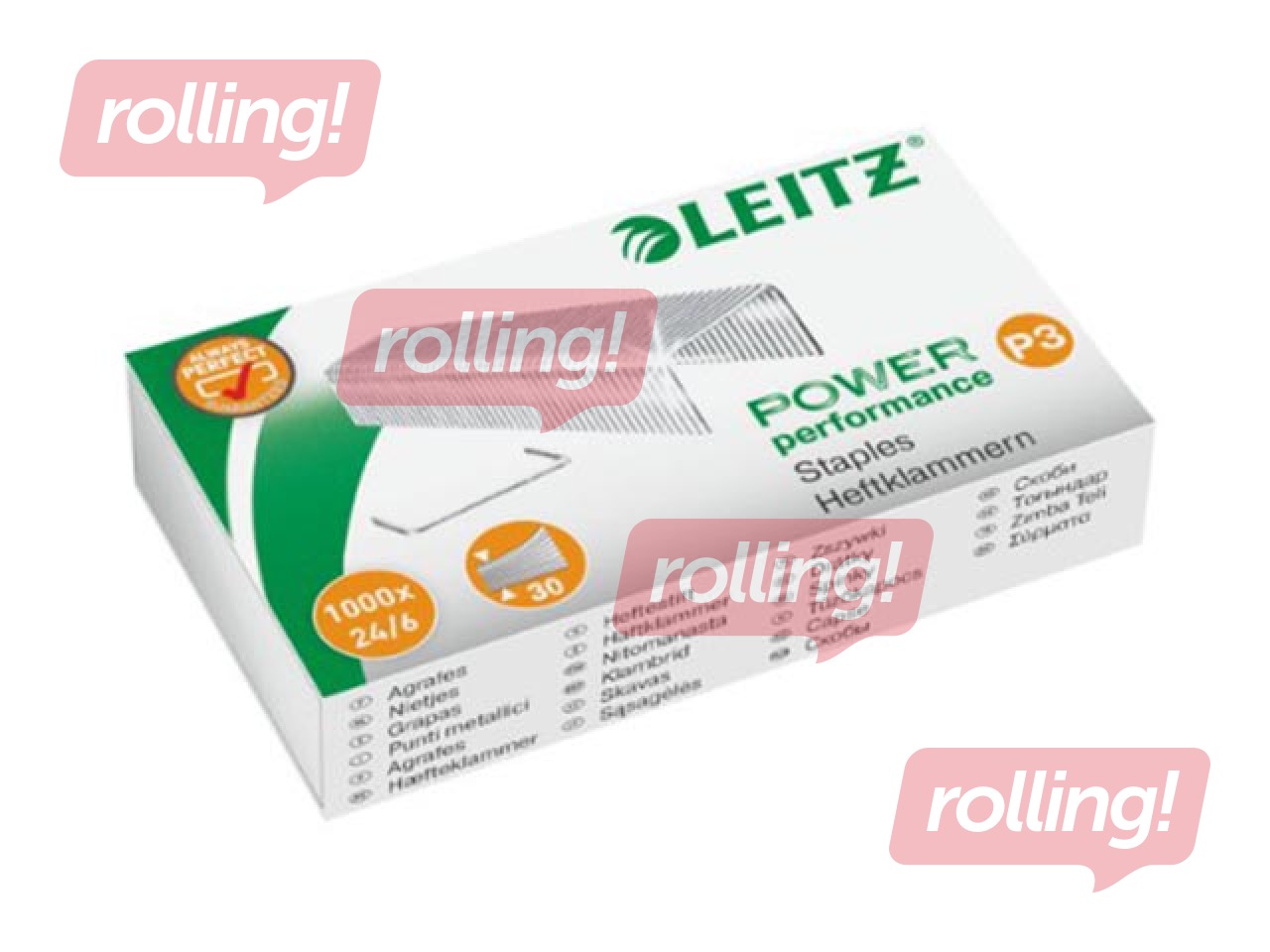 Staples Leitz Nr.24/6, silver color, 1000 pcs.