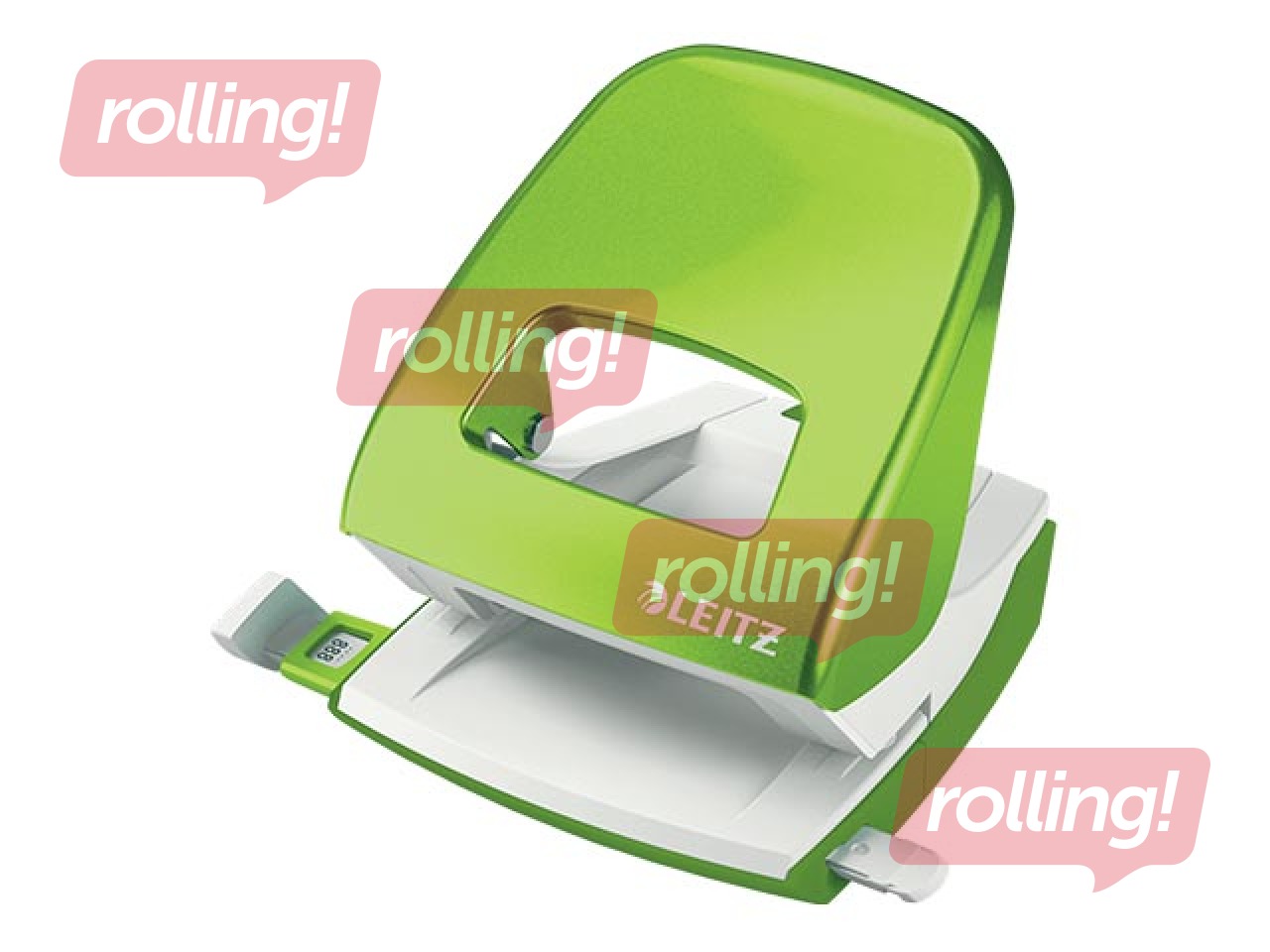 Офисный металлический дырокол Leitz 5008 Metal, 30л, зеленый