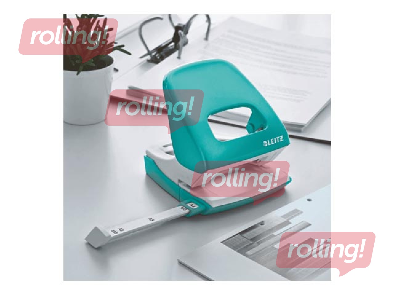 Hole Punch Leitz 5008 Metal, 30l., Ice blue