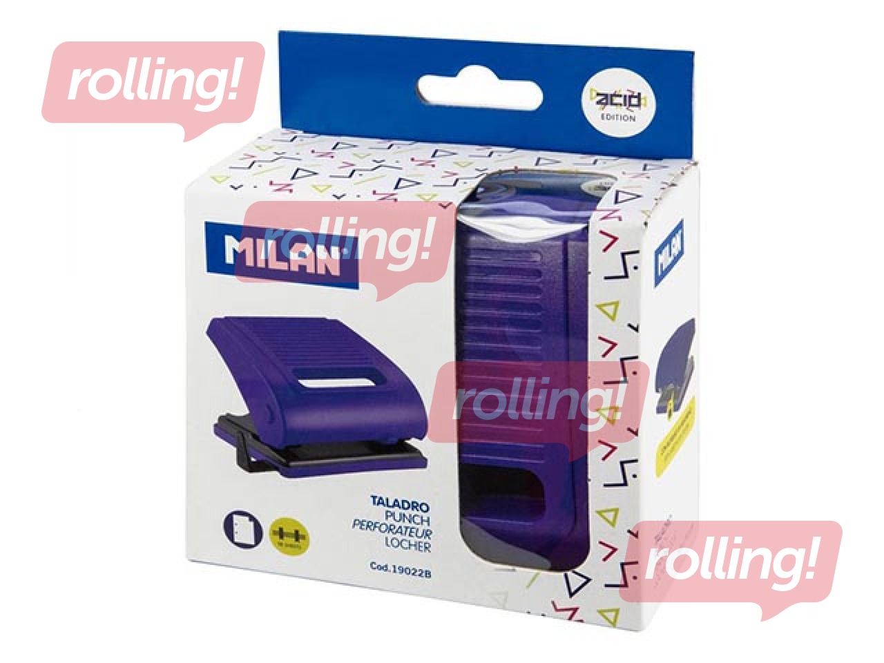 Hole punch Milan, 15 sheets, blue