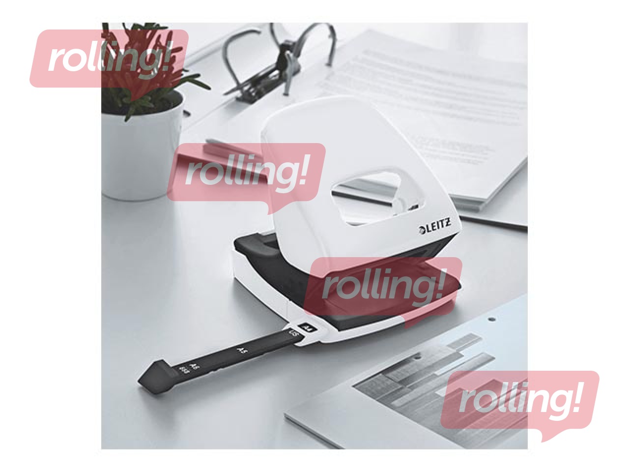 Офисный металлический дырокол Leitz 5008 Metal, 30л, белый