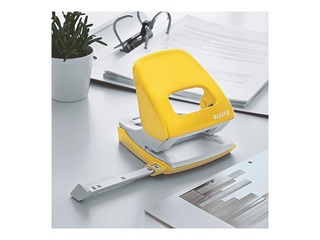 Офисный металлический дырокол Leitz 5008 Metal, 30л, желтый