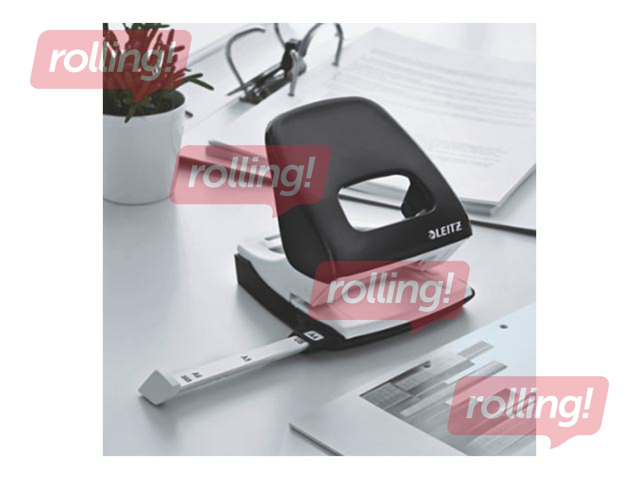 Офисный металлический дырокол Leitz 5008 Metal, 30л, черный