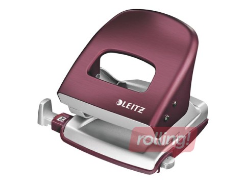 Офисный металлический дырокол Leitz Style Metal, 30л, красный