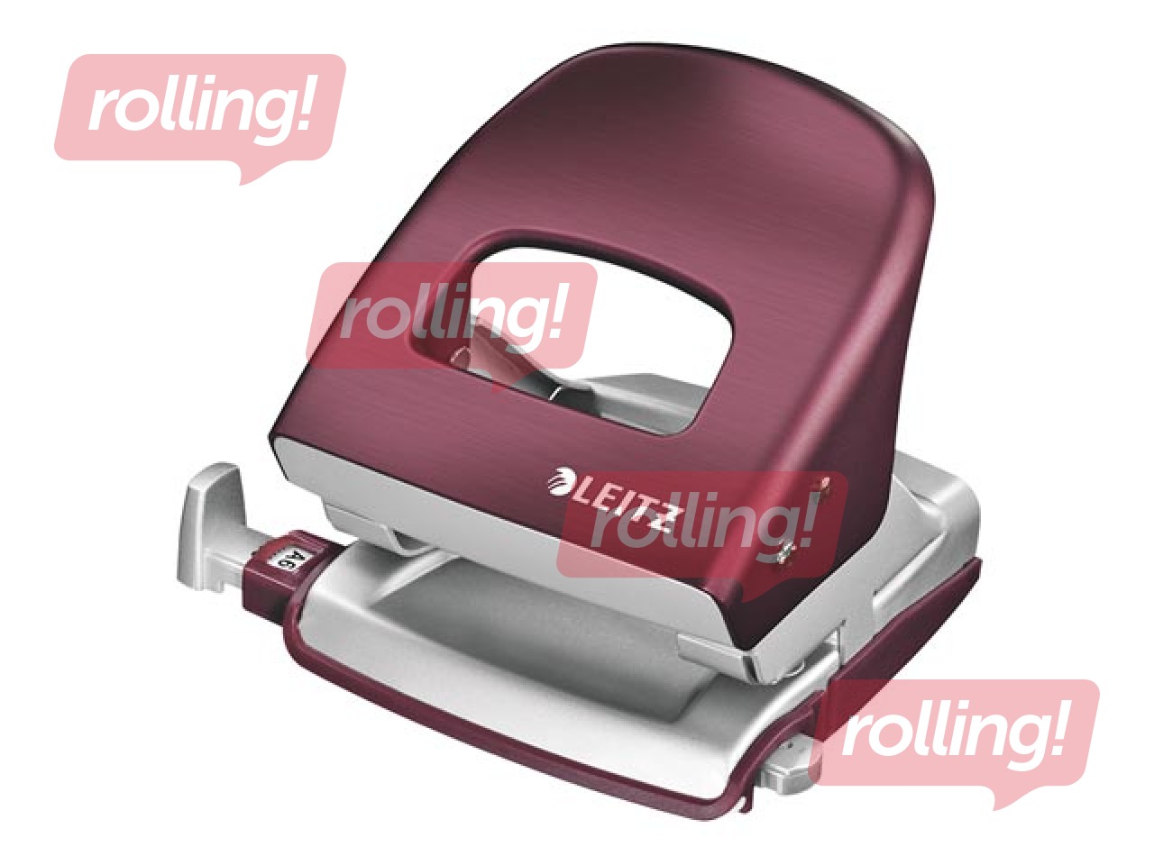 Офисный металлический дырокол Leitz Style Metal, 30л, красный