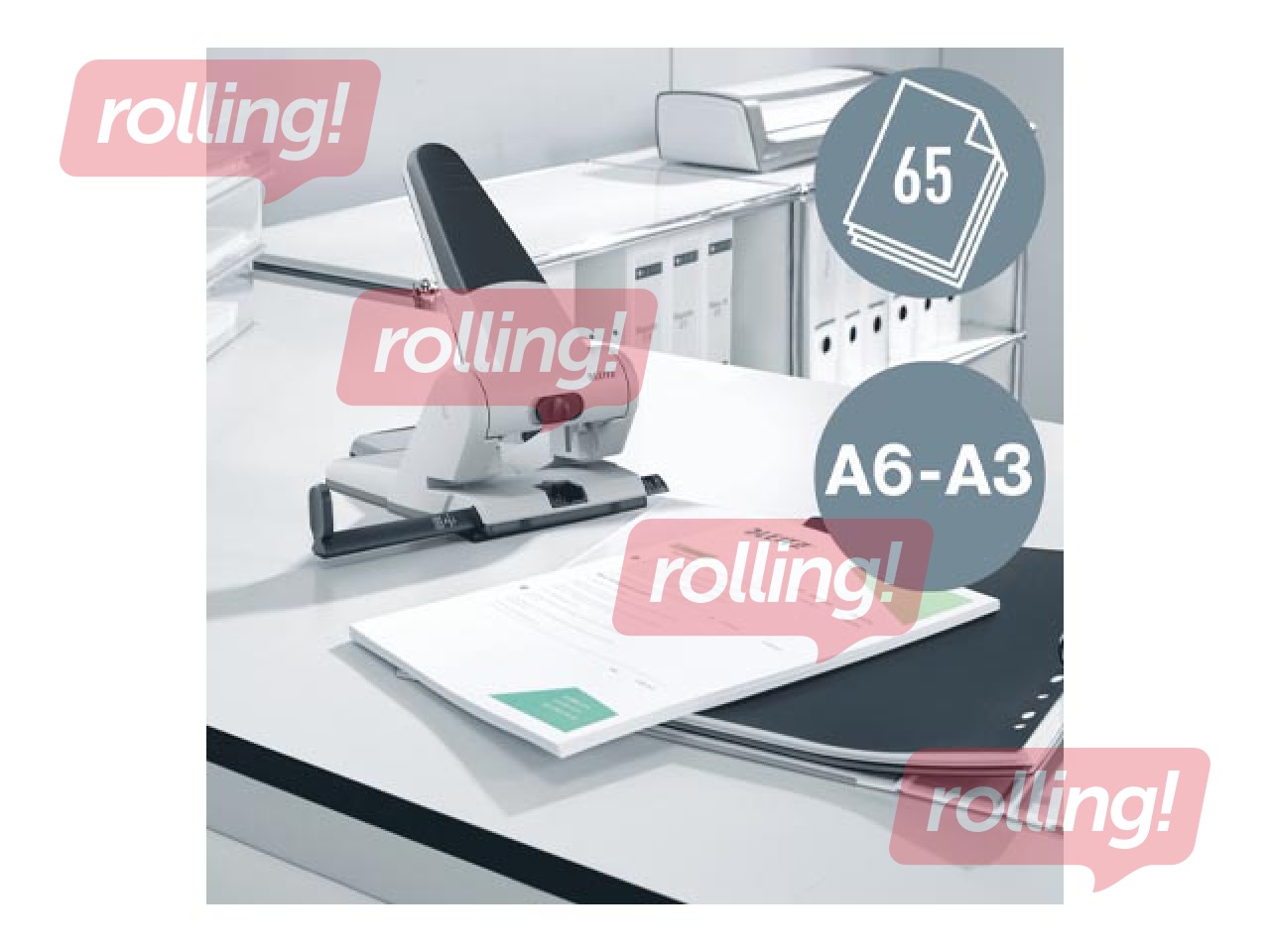 Hole punch Leitz, heavy duty, grey