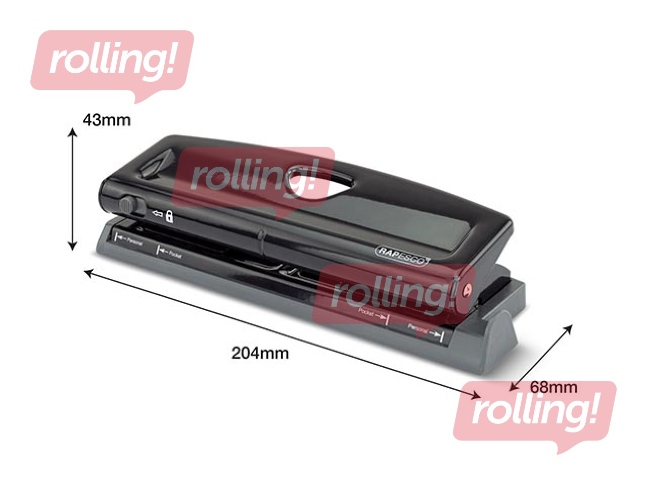 Augur Rapesco, reguleeritav, 6 auku, 10 lehte, must