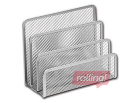 Desk letter holder, metal, silver