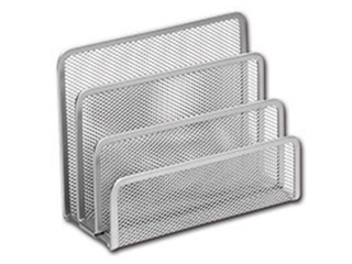 Desk letter holder, metal, silver