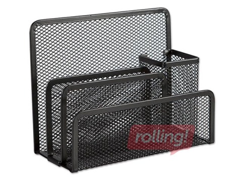 Desk letter holder, metal, black