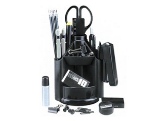 Desktop organiser Forpus 519, with accessories, black 