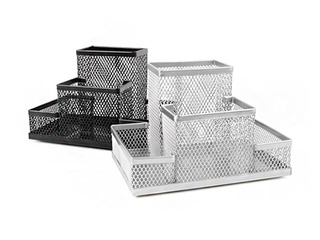 Galda piederumu trauks Forpus, 4 nodalījumi, tukšs, metāla, melns