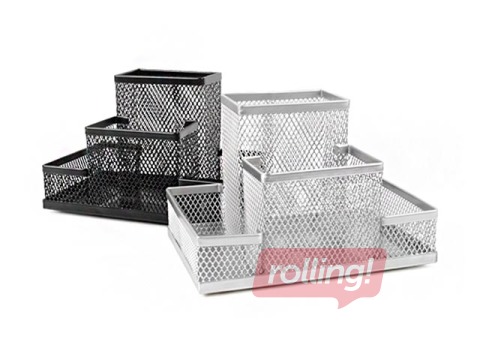 Kirjatarvete alus Forpus,4 lahtrit, tühi, metallist, must