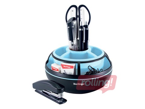 Table organizer Berlingo Instinct, 9 items, black / aquamarine