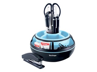 Table organizer Berlingo Instinct, 9 items, black / aquamarine