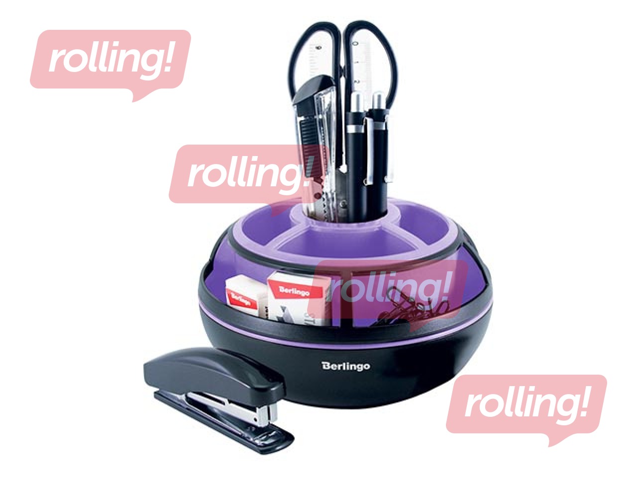 Galda organizators Berlingo Instinct, 9 priekšmeti, melns/lavanda