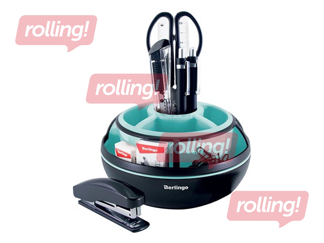 Table organizer Berlingo Instinct, 9 items, black / mint