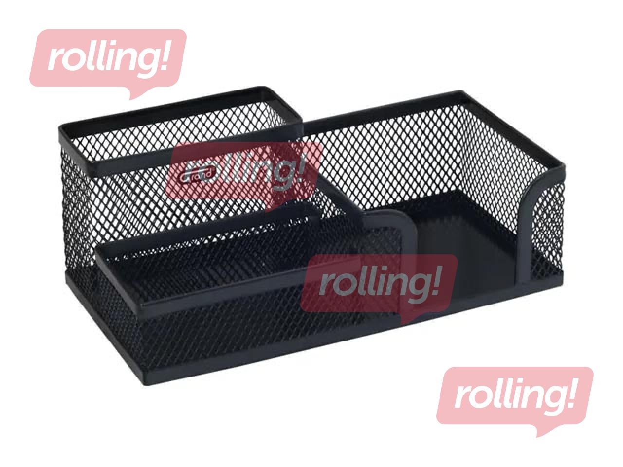 Oрганизатор настольный Grand, 3 отсека, металл, черный