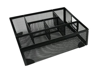 Desktop organiser Q-Connect, 6 comp., empty, metal, black