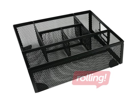 Настольный организатор, 6 отделения, метал, чёрный