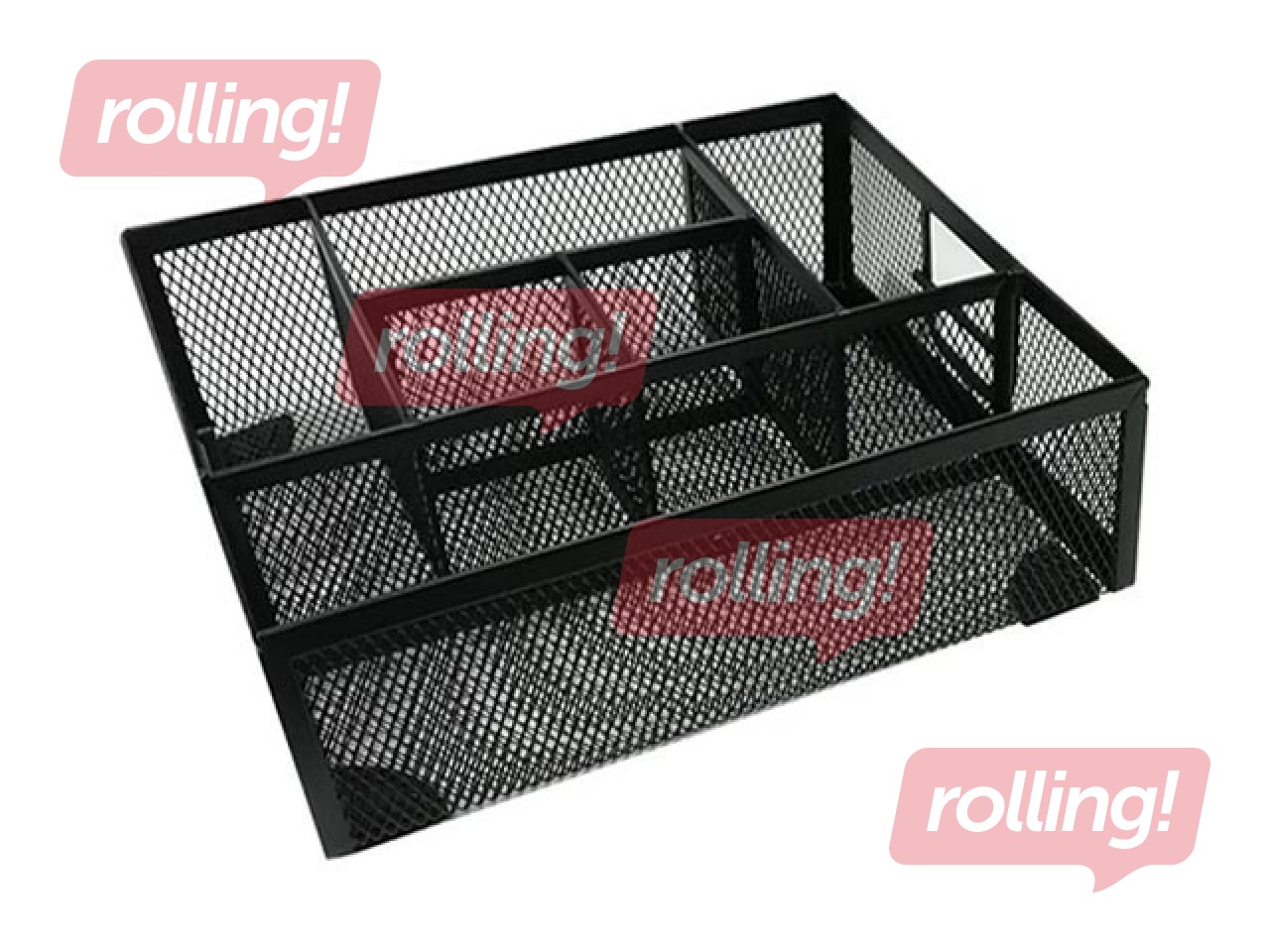 Настольный организатор, 6 отделения, метал, чёрный